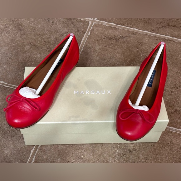 MARGAUX Size 7 WIDE The Demi Nappa Leather Ballet Flat in Scarlett Nappa - Picture 7 of 11